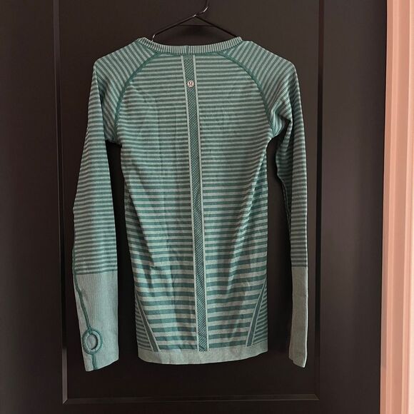 Lululemon Swiftly Tech Long Sleeve Crew Size 6 Heathered Forage Teal - Picture 8 of 8